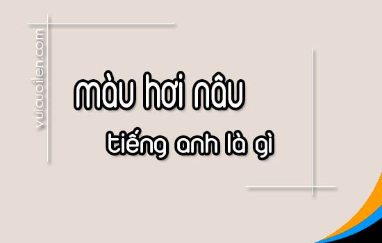 Màu hơi nâu tiếng anh là gì