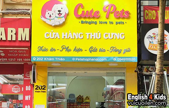 Cửa hàng thú cưng tiếng anh là gì