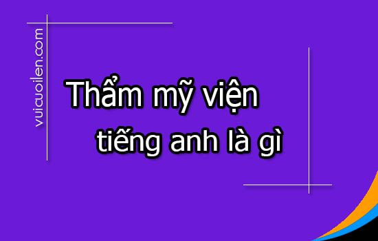 Thẩm mỹ viện tiếng anh là gì