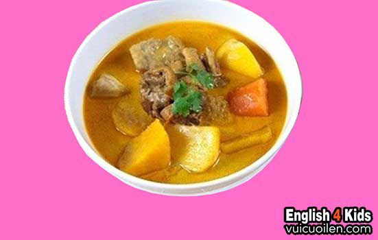 Món cà ri tiếng anh là gì