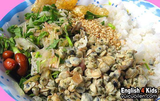 Cơm hến tiếng anh là gì