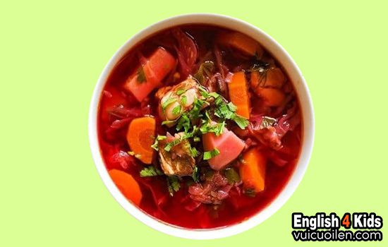 Súp củ cải đỏ tiếng anh là gì