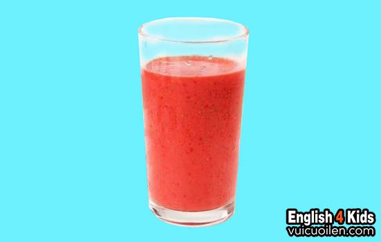 Nước ép dâu tây tiếng anh là gì