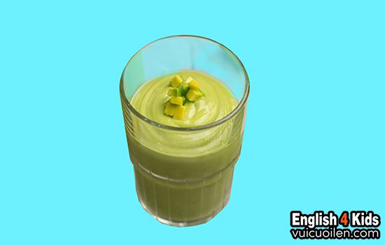 Sinh tố bơ tiếng anh là gì